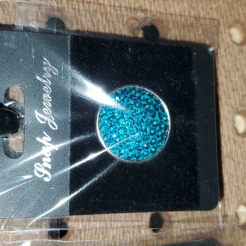 Blue Rhinestone Snap 20mm